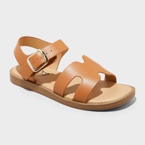 Girls Mari Brown Ankle Strap Sandals- Art Class